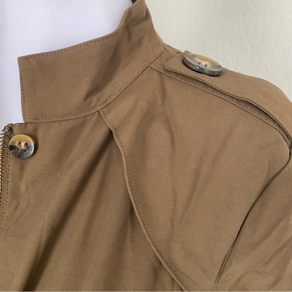 Zara Tan Trench Coat with Button Accents - Size Small - Picture 3 of 7